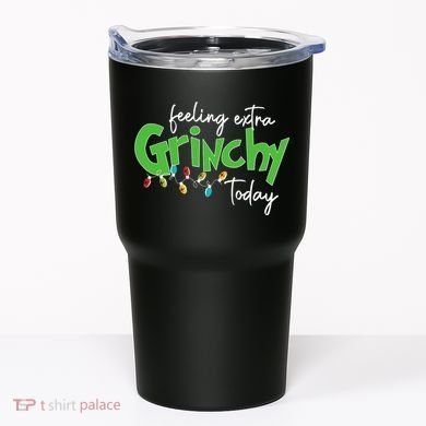 Feeling Extra Grinchy Today Christmas Xmas Lights Pullover Tumbler