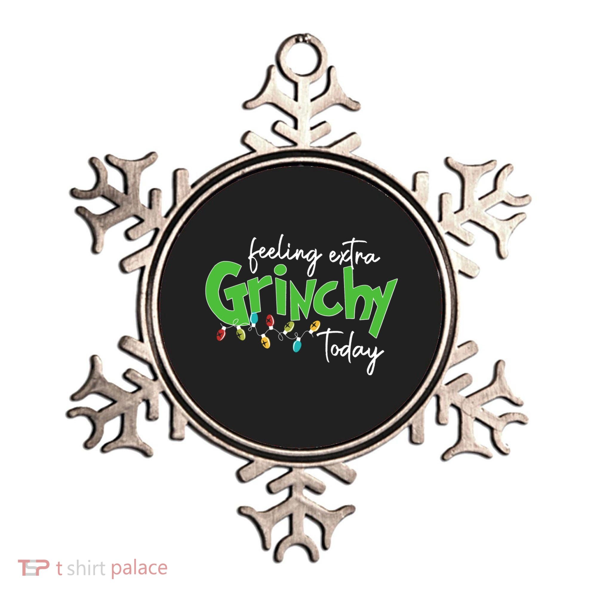 Feeling Extra Grinchy Today Christmas Xmas Lights Pullover Ornament