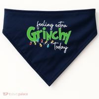 Feeling Extra Grinchy Today Christmas Xmas Lights Pullover USA-Made Doggie Bandana thumb 0