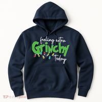 Feeling Extra Grinchy Today Christmas Xmas Lights Pullover Hoodie thumb 0
