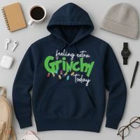 Feeling Extra Grinchy Today Christmas Xmas Lights Pullover Hoodie thumb 3