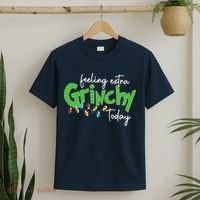 Feeling Extra Grinchy Today Christmas Xmas Lights Pullover T-Shirt thumb 2