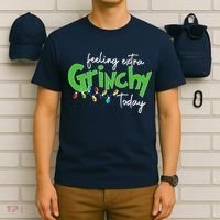 Feeling Extra Grinchy Today Christmas Xmas Lights Pullover T-Shirt thumb 6