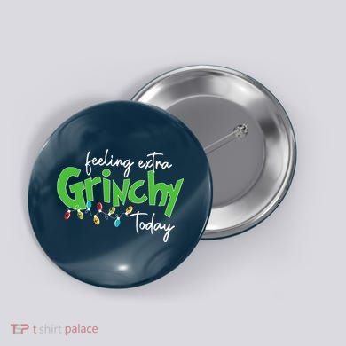 Feeling Extra Grinchy Today Christmas Xmas Lights Pullover Button