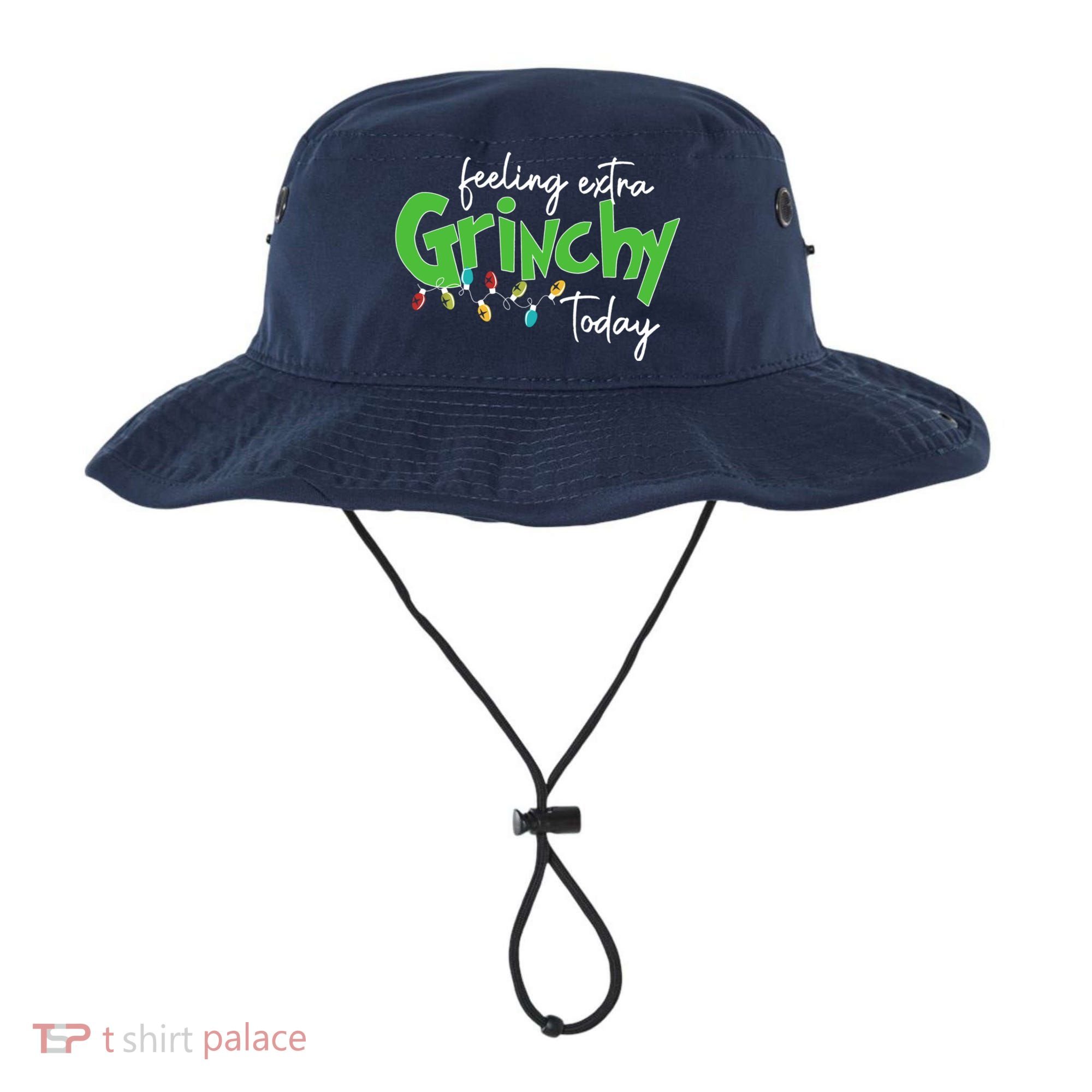Feeling Extra Grinchy Today Christmas Xmas Lights Pullover Bucket Hat