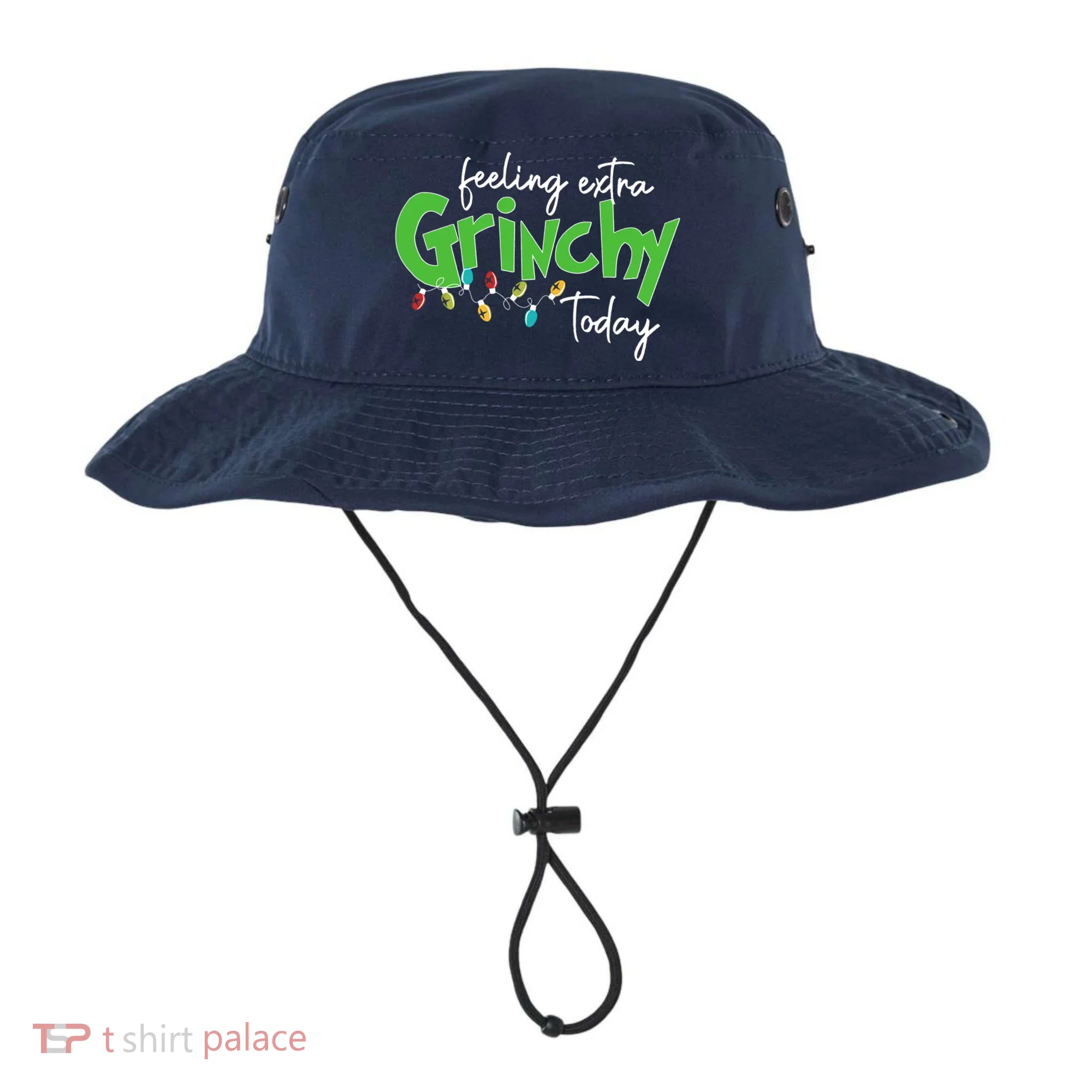 Feeling Extra Grinchy Today Christmas Xmas Lights Pullover Bucket Hat