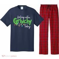 Feeling Extra Grinchy Today Christmas Xmas Lights Pullover Pajama Set thumb 0