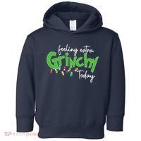 Feeling Extra Grinchy Today Christmas Xmas Lights Pullover Toddler Hoodie thumb 0