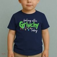 Feeling Extra Grinchy Today Christmas Xmas Lights Pullover Toddler T-Shirt thumb 2