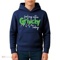 Feeling Extra Grinchy Today Christmas Xmas Lights Pullover Kids Hoodie thumb 4
