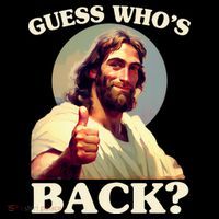 Funny Easter Guess Whos Back Jesus Doggie Tank thumb 4