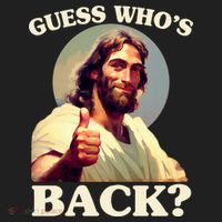 Funny Easter Guess Whos Back Jesus Beanie thumb 2