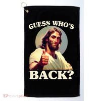 Funny Easter Guess Whos Back Jesus Golf Towel thumb 0