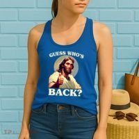 Funny Easter Guess Whos Back Jesus Women's Tank Top thumb 2