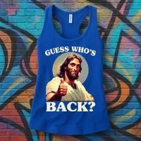 Funny Easter Guess Whos Back Jesus Women's Tank Top thumb 3