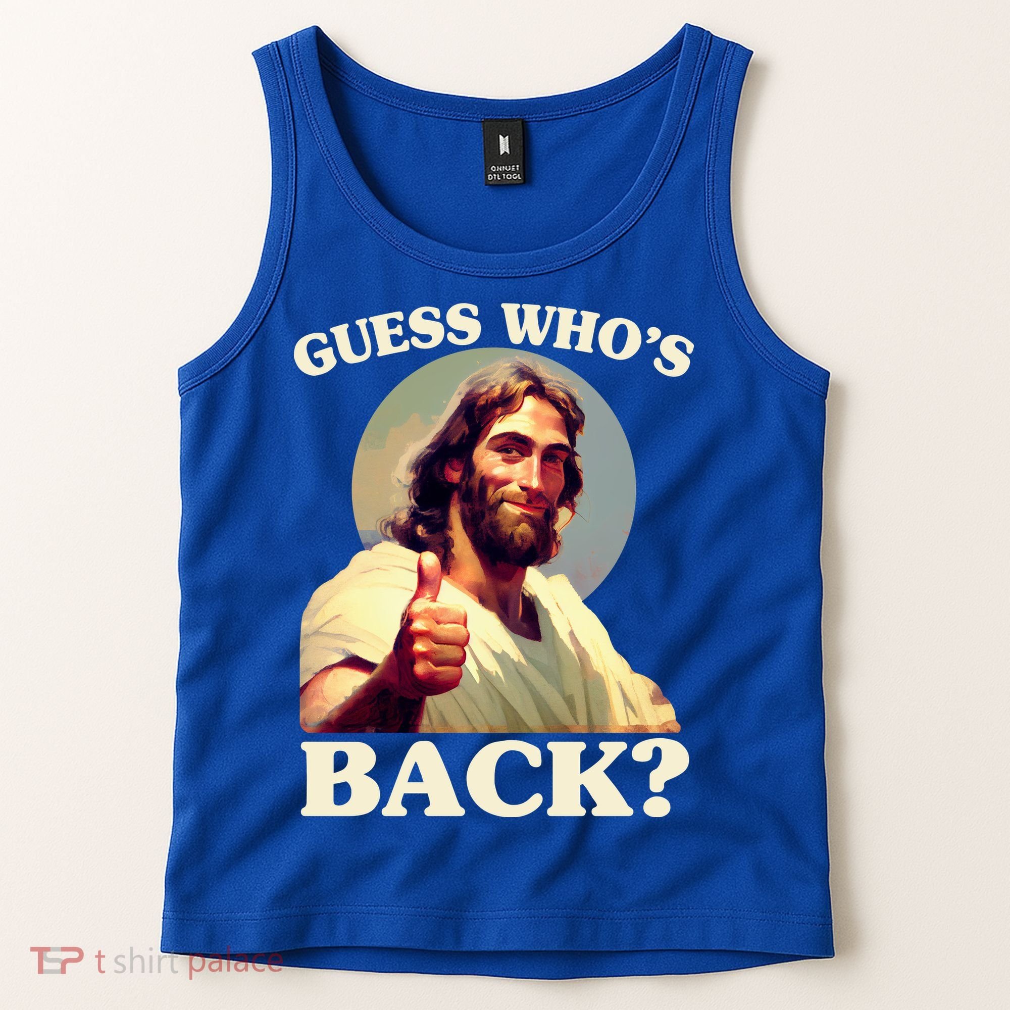 Funny Easter Guess Whos Back Jesus Tank Top