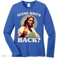 Funny Easter Guess Whos Back Jesus Women's Long Sleeve Shirt thumb 0