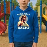Funny Easter Guess Whos Back Jesus Kids Hoodie thumb 2