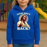 Funny Easter Guess Whos Back Jesus Kids Hoodie thumb 3