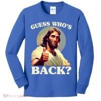 Funny Easter Guess Whos Back Jesus Kids Long Sleeve Shirt thumb 0
