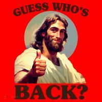 Funny Easter Guess Whos Back Jesus Santa Hat thumb 1
