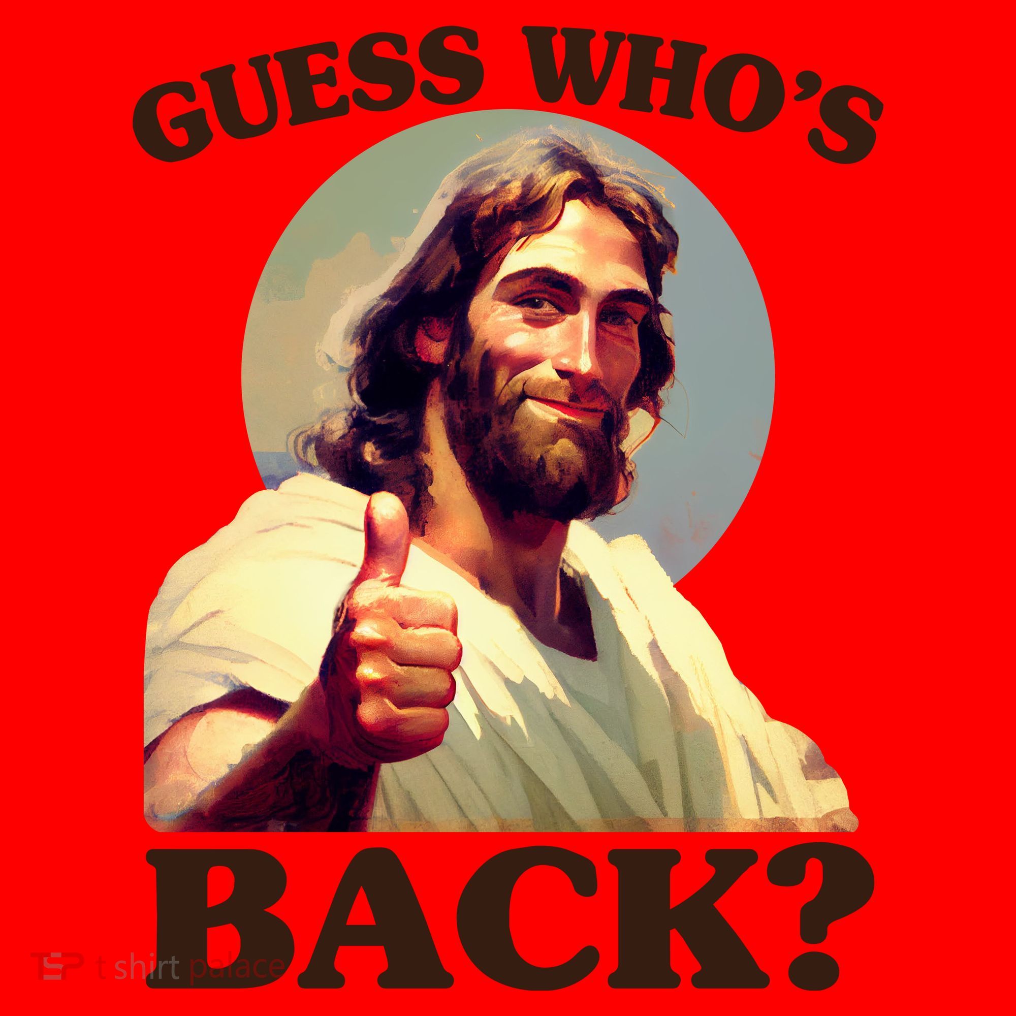 Funny Easter Guess Whos Back Jesus Santa Hat