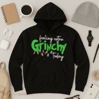 Feeling Extra Grinchy Today Christmas Lights Xmas Clothing Hoodie thumb 3