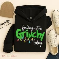 Feeling Extra Grinchy Today Christmas Lights Xmas Clothing Hoodie thumb 4