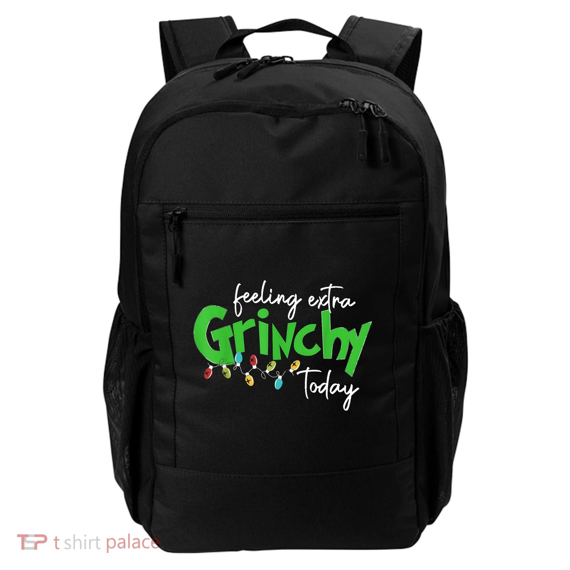 Feeling Extra Grinchy Today Christmas Lights Xmas Clothing Backpack
