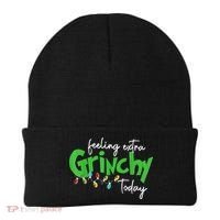 Feeling Extra Grinchy Today Christmas Lights Xmas Clothing Beanie thumb 0