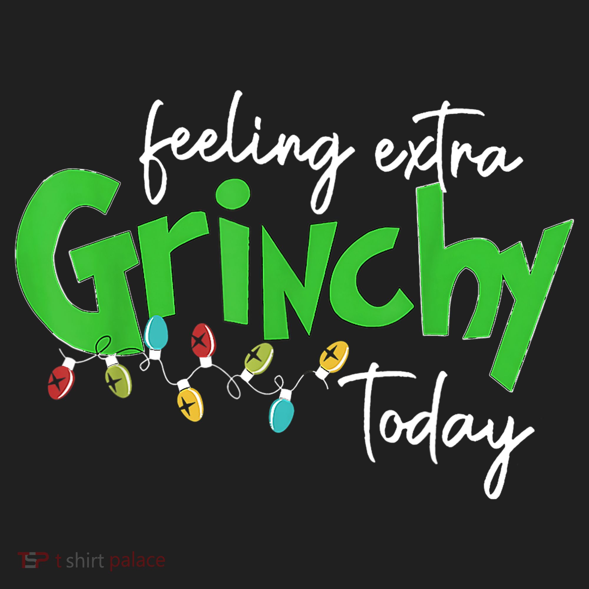 Feeling Extra Grinchy Today Christmas Lights Xmas Clothing Beanie