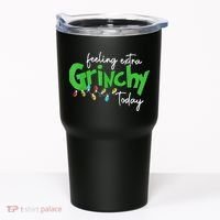 Feeling Extra Grinchy Today Christmas Lights Xmas Clothing Tumbler thumb 0