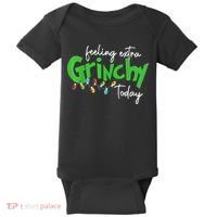 Feeling Extra Grinchy Today Christmas Lights Xmas Clothing Baby Bodysuit thumb 0