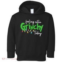 Feeling Extra Grinchy Today Christmas Lights Xmas Clothing Toddler Hoodie thumb 0