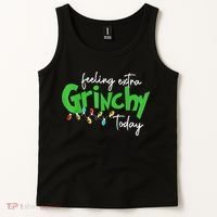 Feeling Extra Grinchy Today Christmas Lights Xmas Clothing Tank Top thumb 2