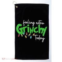 Feeling Extra Grinchy Today Christmas Lights Xmas Clothing Golf Towel thumb 0