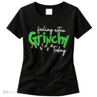 Feeling Extra Grinchy Today Christmas Lights Xmas Clothing Women's T-Shirt thumb 0