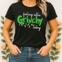 Feeling Extra Grinchy Today Christmas Lights Xmas Clothing Women's T-Shirt thumb 2