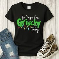 Feeling Extra Grinchy Today Christmas Lights Xmas Clothing Women's T-Shirt thumb 3