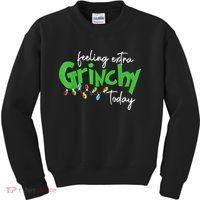 Feeling Extra Grinchy Today Christmas Lights Xmas Clothing Kids Sweatshirt thumb 0