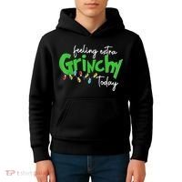 Feeling Extra Grinchy Today Christmas Lights Xmas Clothing Kids Hoodie thumb 4