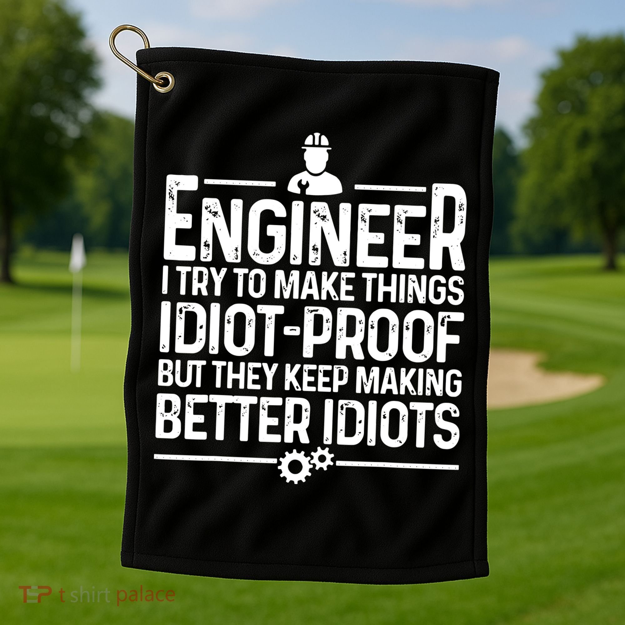 Funny Engineer Gift For Men Women Cool Engineering Mechanic Golf Towel