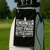 Funny Engineer Gift For Men Women Cool Engineering Mechanic Golf Towel thumb 2