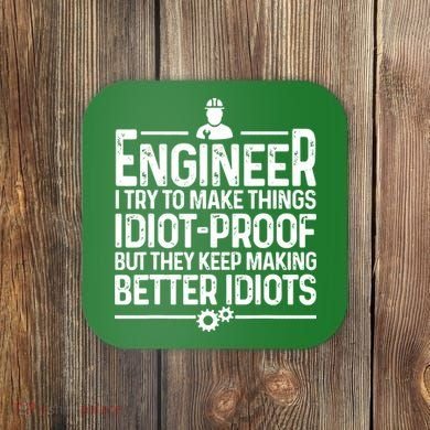 Funny Engineer Gift For Men Women Cool Engineering Mechanic Coaster