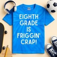 Funny Eighth Grade Is Friggin Crap Kids Tie-Dye T-Shirt thumb 2