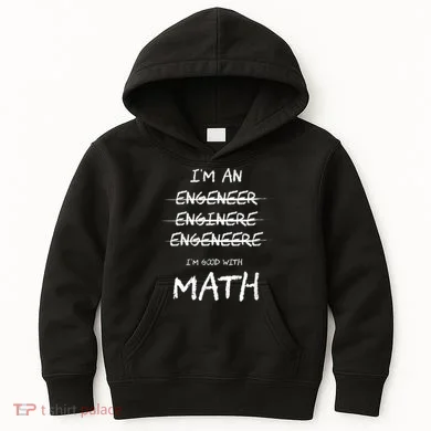 Funny Engineer Good With Math Bad At Spelling Engineering Kids Hoodie