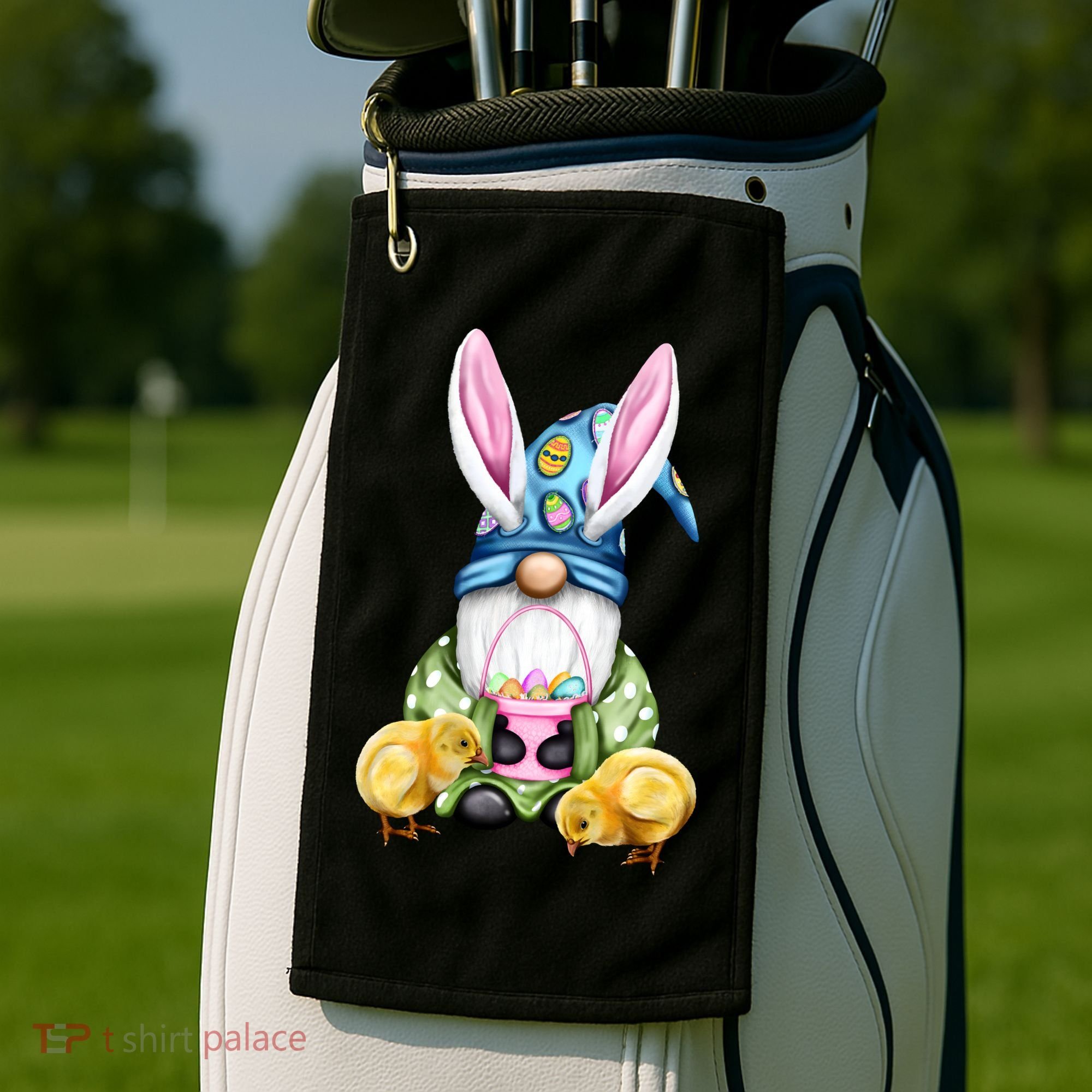 Funny Easter Gnome Golf Towel