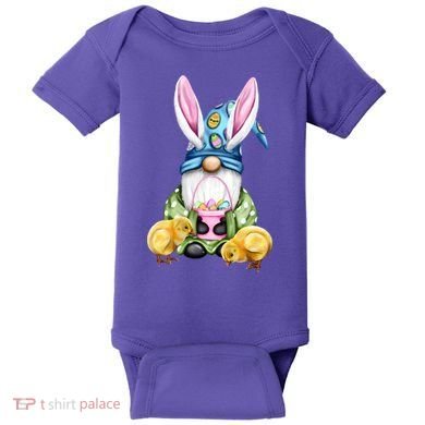 Funny Easter Gnome Baby Bodysuit