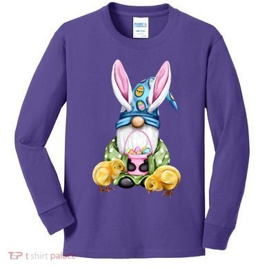 Funny Easter Gnome Kids Long Sleeve Shirt