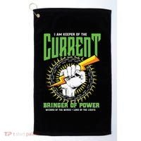 Funny Electrician Gift Electrical Engineer Lineman Golf Towel thumb 0
